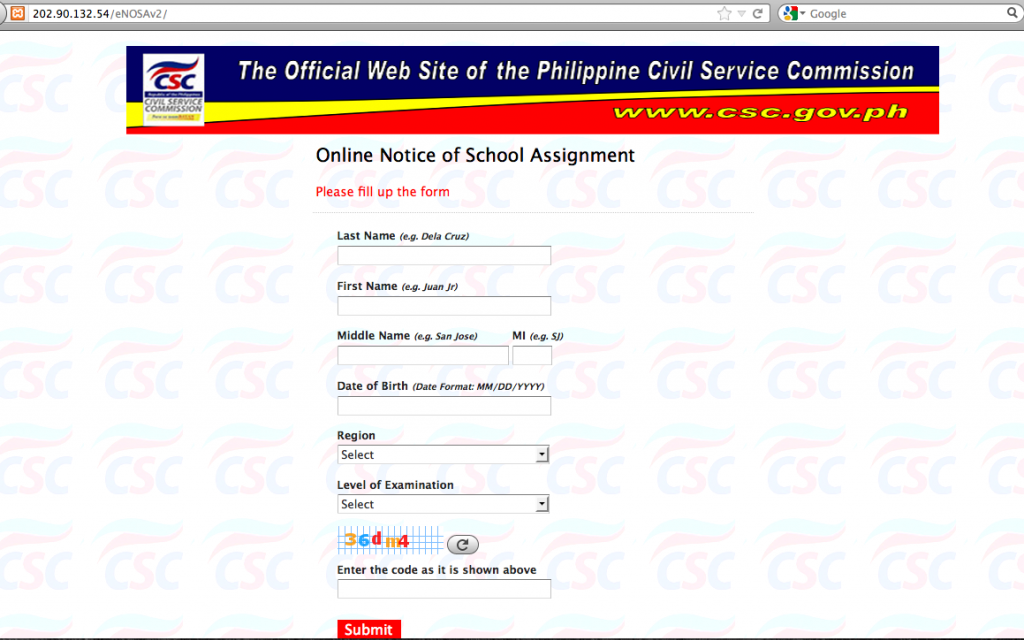 Online notice school assignment civil service exam