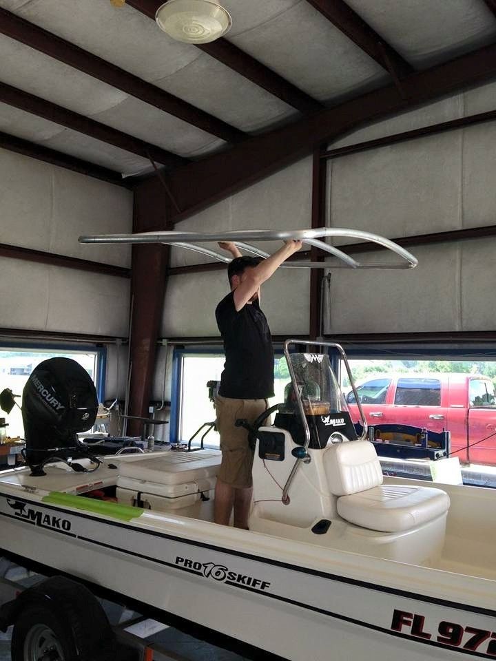 mako pro skiff wake/bimini/t top build Dedicated To The Smallest Of
