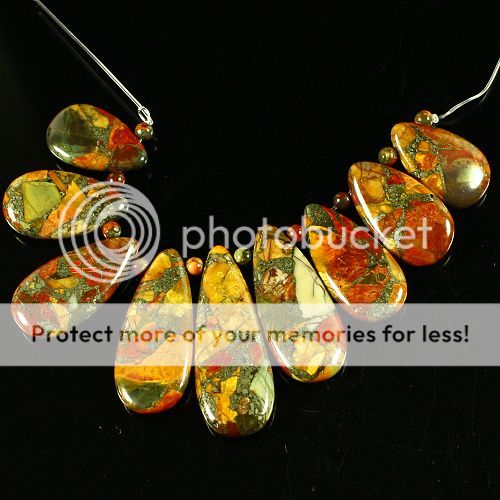 63380 Picasso Jasper & Pyrite beads set  