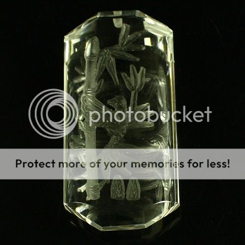 L16532 Carved Man made Quartz Bird Bamboo Pendant Bead  