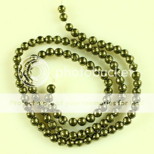 L15071 4mm Pyrite Loose Beads 100Pcs  