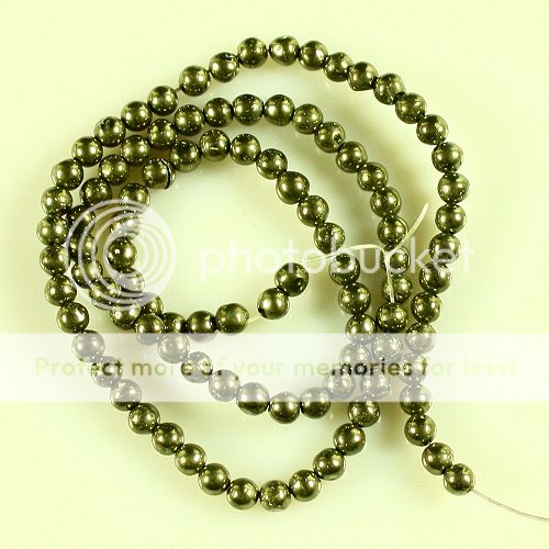 L15071 4mm Pyrite Loose Beads 100Pcs  