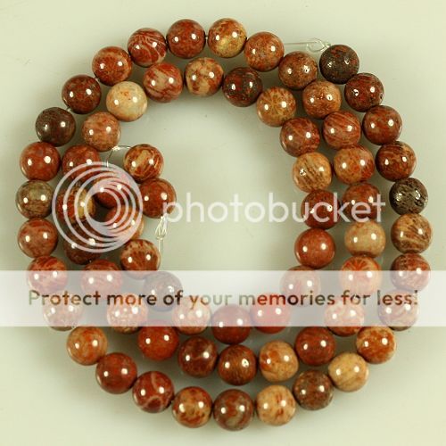 L14977 6mm Coral Fossil loose Beads 65Pcs  