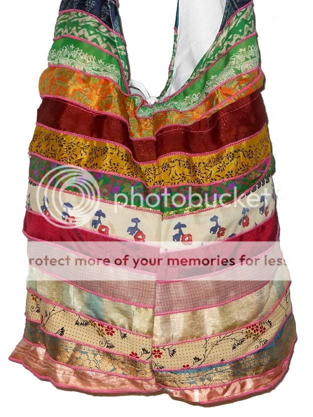 10 Vintage Silk Sari Recycled Shoulder /Jhola Bags Purses Lot Free 