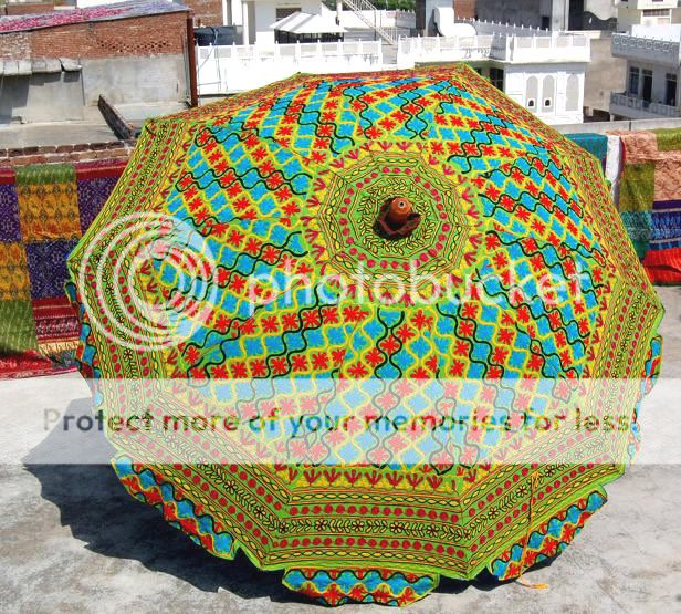   Garden Umbrella Hand Embroidery Vintage Patch decor Art India  