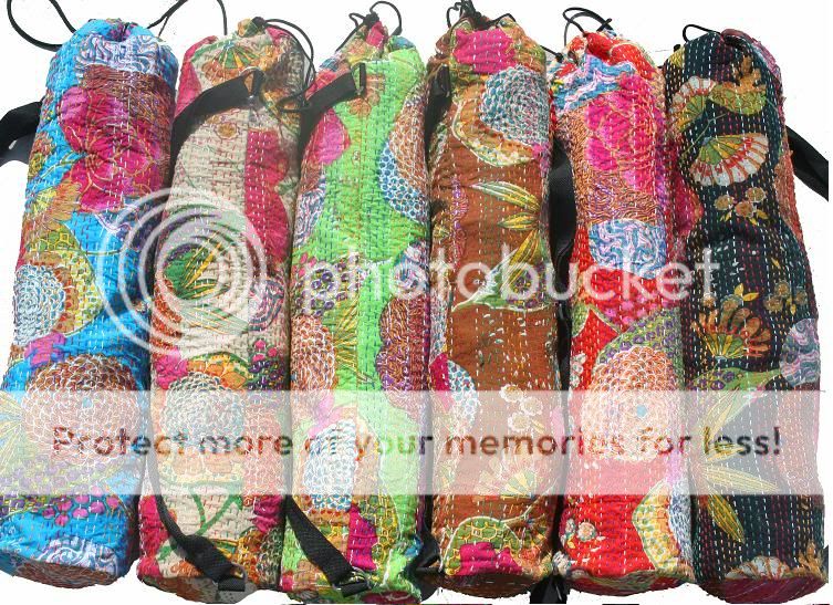 10 New Quilted Yoga Mat bags of cotton new Kantha quilts wholesale 