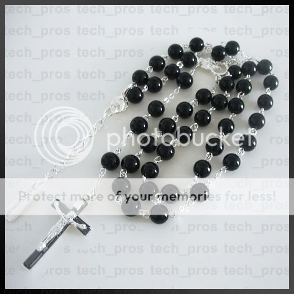 Beckham Rosary Rosario Black Necklace D G *USA* SELLER  