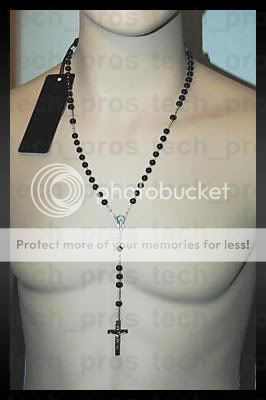 Jersey Shore GTL Rosary Rosario Black Necklace HOT USA  